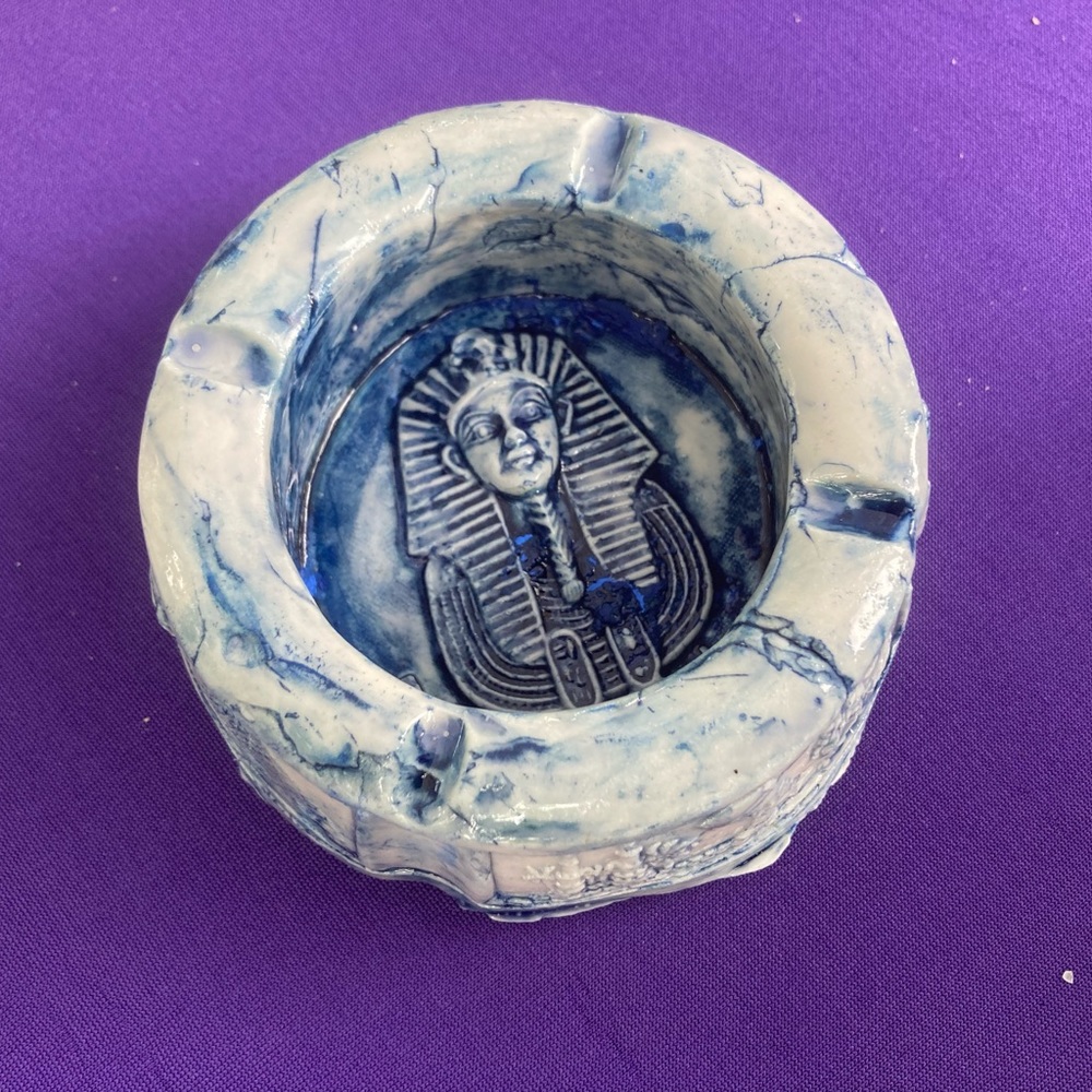 Hand made porcelain ashtrays (blue tent)